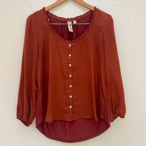 Dolan brand (from Anthropologie) scoop neck top with bell sleeves
